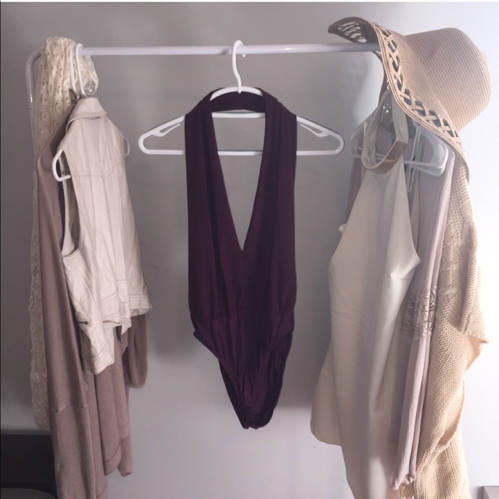 Plum Deep V Bodysuit